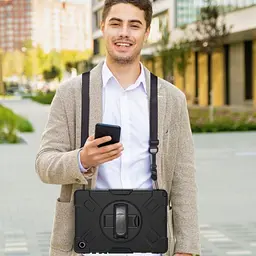 Чохол Rugged 3 Layers броньований протиударний з захистом-360 Samsung Galaxy Tab A9+ Plus SM X210 X215 Чорний - мініатюра 5