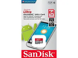 Карта пам'яті SanDisk Ultra microSDHC UHS-I 64 GB (SDSQUNR-064G-GN3MN) - мініатюра 2