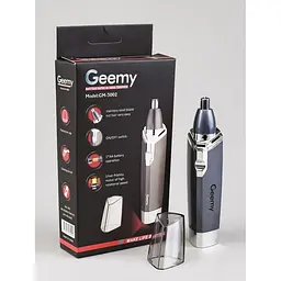 Тример Geemy GM-3002 універсальний, для носа і вух, на батарейці, чорний
