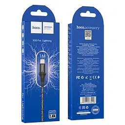 Кабель Hoco X50 Excellent charging data cable for Lightning Black - мініатюра 2