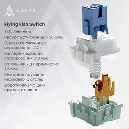 Клавіатура Ajazz AK870 V2 Flying Fish Switch White/Blue (AK870-V2-FF-BWB) [161036] - мініатюра 8