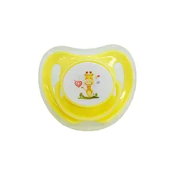 Пустушка силіконова кругла MGZ-0516(Yellow) з ковпачком - мініатюра 2