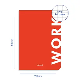 Блокнот у клiтинку Work червоний - мініатюра 2