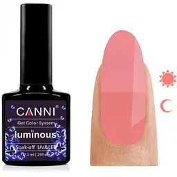 Гель-лак Canni Luminous №808, 7.3 мл кораловий/яскравий рожевий - мініатюра 2