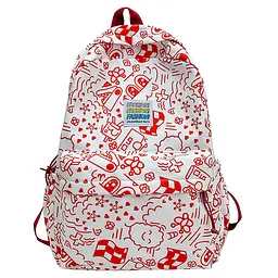 Рюкзак підлітковий No Brand 5154 31х13 см White-Red 13081-84483