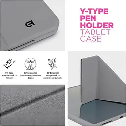 Чохол-книжка ArmorStandart Y-Type Pen для Apple iPad 10th Gen 10.9" [2022]/iPad 11 [2025] Gray [ARM77504] [133721] - мініатюра 5