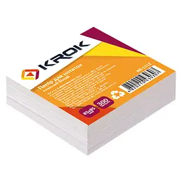 Блок крем клеєний для заміток Krok 85*85мм 300арк. 45г/м2 KR-1112 (1/48)
