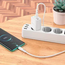 Адаптер мережевий BOROFONE Type-C to Type-C cable Reacher dual port set BN9 35вт білий - мініатюра 7