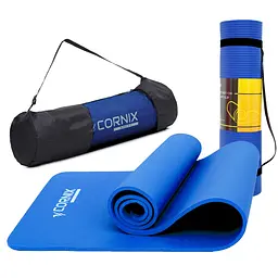 Килимок спортивний Cornix NBR 183 x 61 x 1 cм для йоги та фітнесу XR-0009 Blue