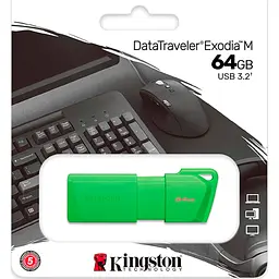 USB флеш накопичувач Kingston 64GB DataTraveler Exodia M Green USB 3.2 (KC-U2L64-7LG) - мініатюра 4