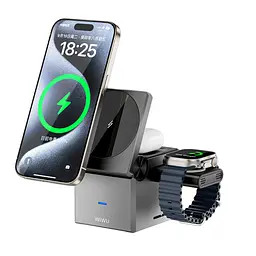 БЗП Wi-W030 Planeta Trio 3 in 1 Cableless charger Gray Wiwu teh0029898