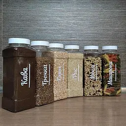 Набір пластикових контейнерів для сипучих 6 шт. (білий) (Kit-06-white) - мініатюра 2