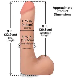 Фалоімітатор Doc Johnson The Realistic Cock ULTRASKYN 23 см з мошонкою - мініатюра 5