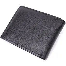 Компактне чоловіче портмоне з натуральної шкіри ST Leather 22486 чорний - мініатюра 6