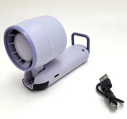 Вентилятор акумуляторний міні зі складною ручкою LED дисплей USB діаметр 5см ручний та настільний Handheld fan LY-937 - мініатюра 2