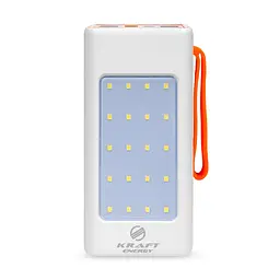 Повербанк 50000mAh Power Bank Kraft KPB-2450FCL White 22.5W QC3.0 LED-ліхтар (43-00072)