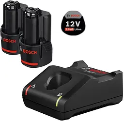 Акумулятор для електроінструментів Bosch GBA 12V 2.0 Ah, 2 шт і з/п GAL 12V-40