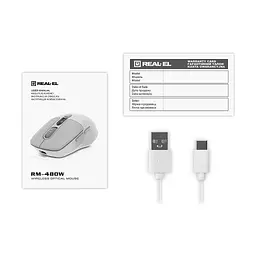 Мишка REAL-EL RM-480W Wireless/Bluetooth White (EL123200050) - мініатюра 8