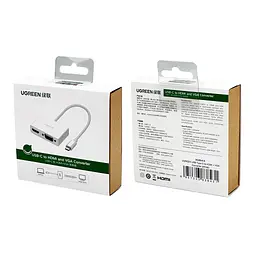 USB-хаб UGREEN USB Type C to HDMI + VGA Converter (White) (UGR-30843) - мініатюра 2