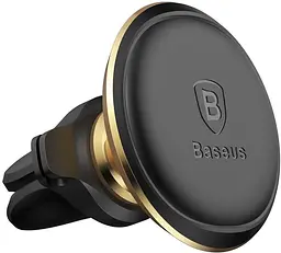 Автотримач Baseus Magnetic Air Vent Car Mount Holder with cable clip Gold - мініатюра 3