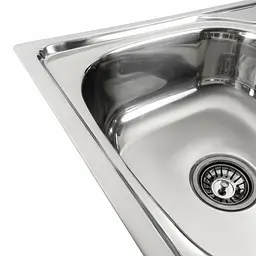 Кухонна мийка Platinum з нержавіючої сталі прямокутна поліровка 7848 (0,8/180 мм), R, Polish - мініатюра 10