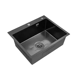 Кухонна мийка Kroner KRP Derby - 6050HM PVD (2,5/0,5 мм) CV027242, Чорний - мініатюра 3
