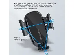 Автомобільний тримач для смартфона ColorWay Air Vent Car Wireless Charger 15W Black (CW-CHAW038Q-BK) - мініатюра 7