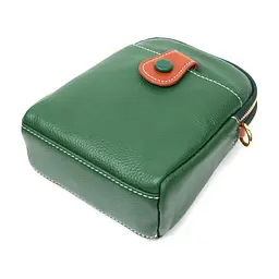 Сумка Vintage Трапеція з натуральної шкіри Зелена (22268) - мініатюра 6