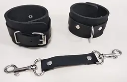 Наручники Feral Feelings - Hand Restraints, натуральна шкіра, чорні - мініатюра 3