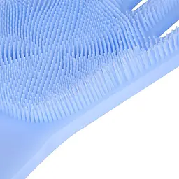 Рукавички силіконові багатофункціональні Gloves for washing dishes Blue (do043) - мініатюра 3