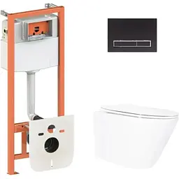 Набір Q-tap Nest 4 в 1 підвісний унітаз Swan Ultra Quiet 520x360x320 + комплект інсталяції QT16335180W48197