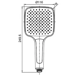 Ручний душ Koer 3 режими KP-0402-07 KR4989, Чорний матовий - мініатюра 2