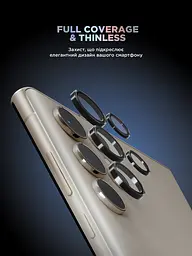 Захисне скло для камери Samsung Galaxy S24 Ultra 5G (SM-S928), Supreme BI, чорний колір, з рамкою, глянцеве скло для захисту лінз, протиударне, прозоре, з клейовим шаром по контуру, не впливає на якість фото, ArmorStandart (ARM76602) - мініатюра 2