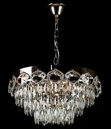Люстра кришталева Splendid Ray L8558/600/12, 12 ламп, золото/білий, сучасний стиль, регульована висота 40-75 см, діаметр 57 см