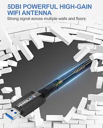 USB-адаптер Maxesla Wi-Fi для ПК, високошвидкісний USB-адаптер Wi-Fi зі швидкістю 1200 Мбіт/с, 802.11ac - мініатюра 4