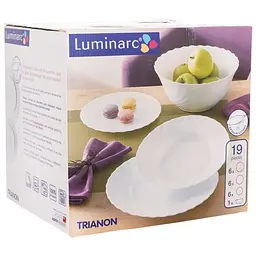 Сервіз столовий Luminarc Trianon 6 персон 19 предметів білий (00144) - мініатюра 9