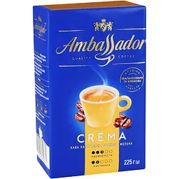Кава мелена Ambassador Crema натуральна смажена 225 г (941925)