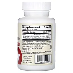 Вітаміни та мінерали Jarrow Formulas Vegan Methyl Folate 1000 mcg, 100 вегакапсул - мініатюра 2