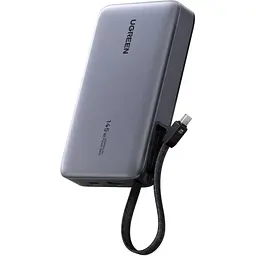 Батарея універсальна Ugreen 20000 mAh 145W Fast Charging Cable Space gray (U_55992B) - мініатюра 6