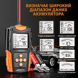 Цифровий тестер для акумулятора з РК-дисплеєм / Аналізатор для перевірки свинцево-кислотних акумуляторів 12V/24V - мініатюра 5