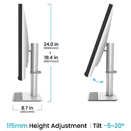 Монітор TFT 31.5" BenQ MA320U, IPS, 4K, 2хHDMI, USB-C, HAS, Pivot, кол., сріблясто-сірий (9H.LMXLB.QBE) - мініатюра 5