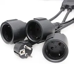 Кабель-розгалужувач Schuko CEE7/7 1×3 16A 250V - мініатюра 3
