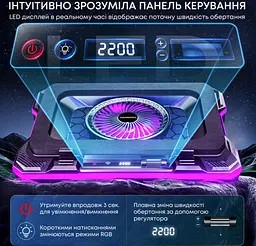 Охолоджувальна підставка для ноутбука до 19 дюймів GamePro GPCP-950 1xfans - мініатюра 10