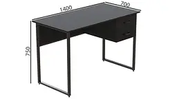 Комп'ютерний стіл Таккота 76x140x70 чорний ДСП Сосна Кембра 32мм FRD-101963 - мініатюра 3