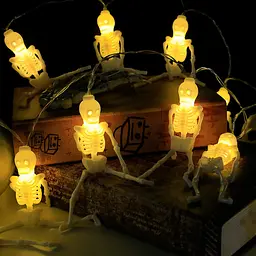 Гирлянда на Хэллоуин Скелет 10 led 150 см 130 × 35 мм белая - миниатюра 4