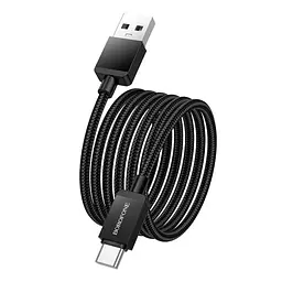Кабель BOROFONE BX120 Placer charging data cable Type-C 3.0A/1m чорний - мініатюра 3