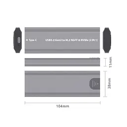 Кишеня зовнішня Dynamode M.2 SSD NVMe/SATA combo USB3.2 GEN2 USB-C (DM-CAD-SSD05) - мініатюра 5