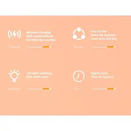 Зарядка Qi 4in1 wireless charger RGB/Clock XYJ A06 сумарно 30 W для Phone/Watch/Earphones - мініатюра 7