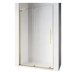 Двері у нішу Koer Walk-In розсувні Sr SD07-120x200-R-TR-12 прозоре скло Easy Clean 8мм Матове золото KR5774, Права, прозорий, золотий