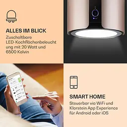 Витяжка Klarstein Skyfall Smart 402 м³/год острівна (10035378) - мініатюра 6